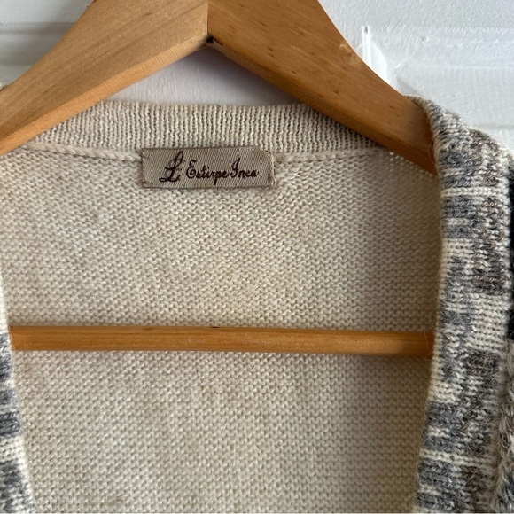 Vintage Alpaca Wool Handknit Open Knit Vest Peruvian Tribal Size Medium - Picture 6 of 8